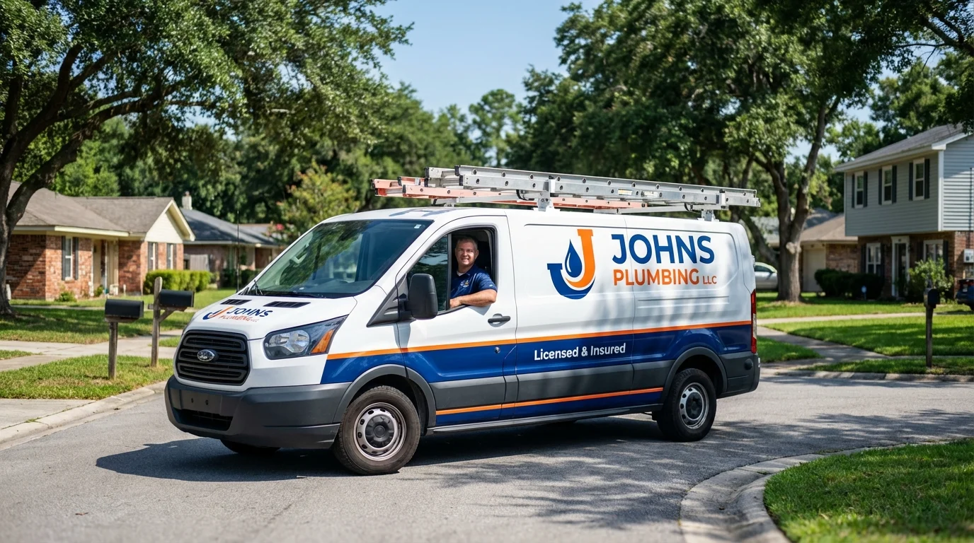 Johns Plumbing LLC service van in Homer Glen, IL