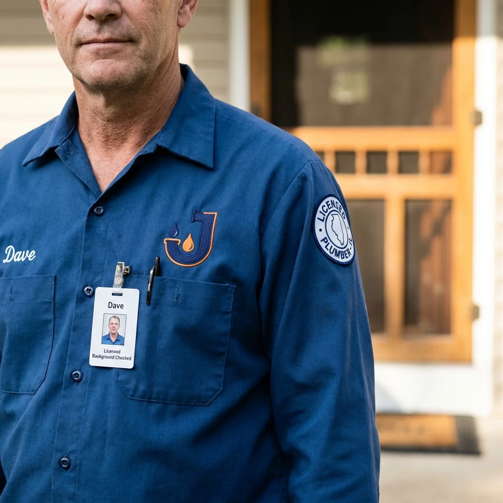 Licensed plumber showing ID badge in Homer Glen, IL