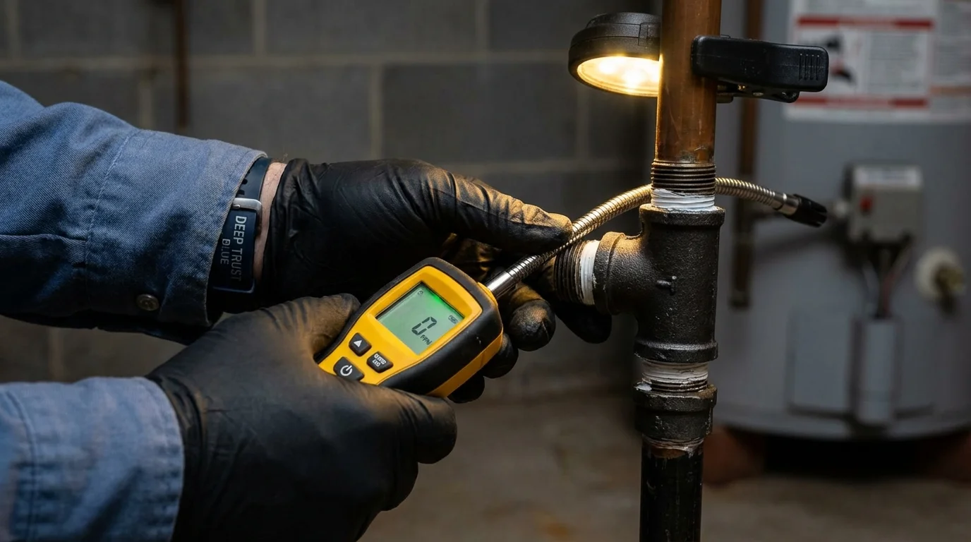 Gas leak detection with electronic sniffer by Johns Plumbing LLC in Homer Glen