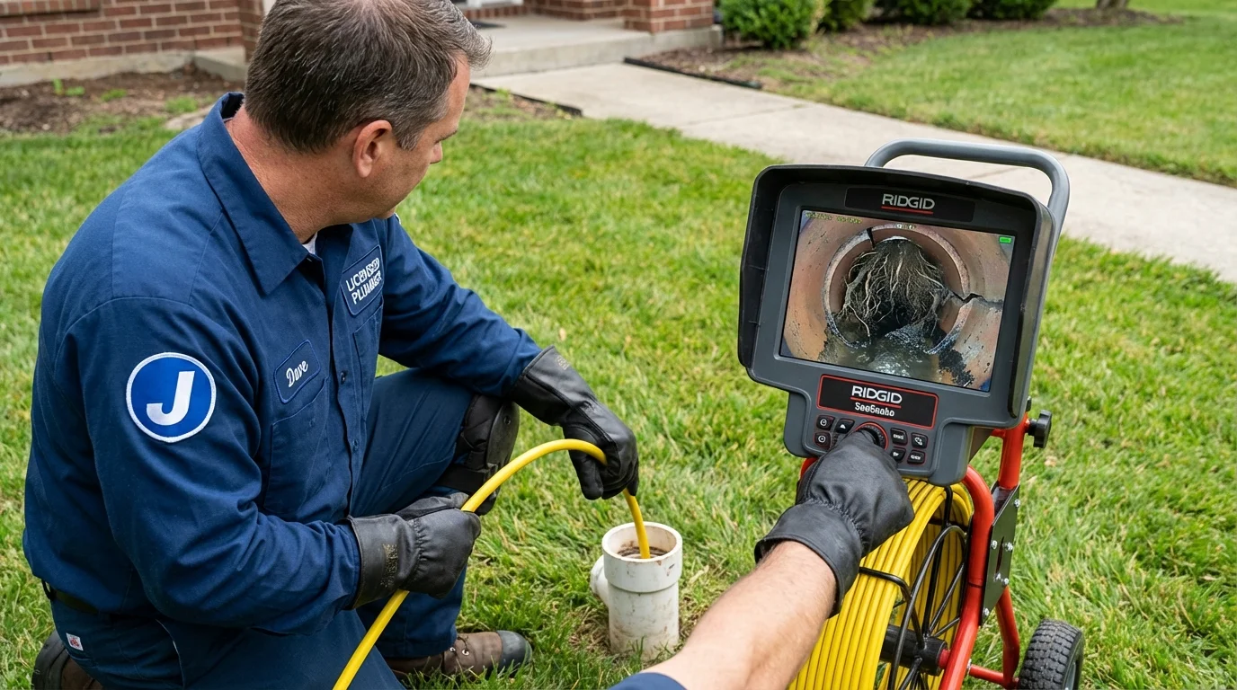 Sewer camera inspection being performed by Johns Plumbing LLC in Homer Glen